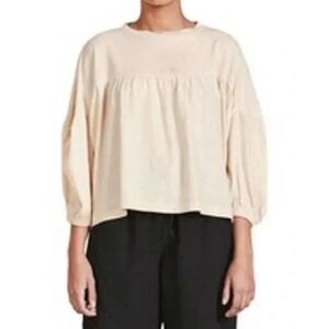 Apiece Apart Vida Top Women Size S Cream Peasant Boho Cottage Core Lagenlook